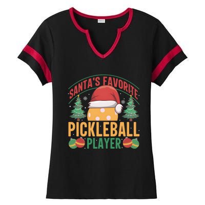 Christmas Pickleball Santa Favorite Pickleball Player Ladies Halftime Notch Neck Tee