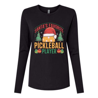 Christmas Pickleball Santa Favorite Pickleball Player Womens Cotton Relaxed Long Sleeve T-Shirt