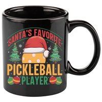 Christmas Pickleball Santa Favorite Pickleball Player 11oz C Handle Ceramic Mug