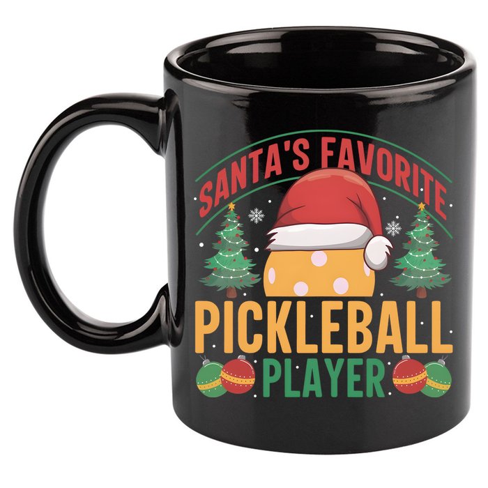 Christmas Pickleball Santa Favorite Pickleball Player 11oz C Handle Ceramic Mug