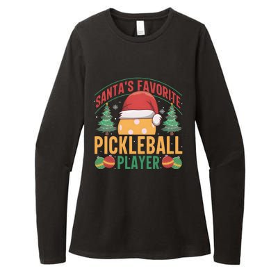 Christmas Pickleball Santa Favorite Pickleball Player Womens CVC Long Sleeve Shirt