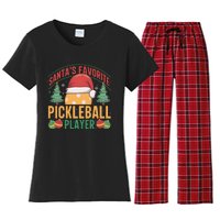 Christmas Pickleball Santa Favorite Pickleball Player Women's Flannel Pajama Set