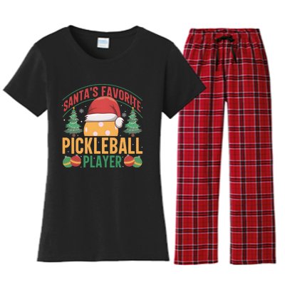 Christmas Pickleball Santa Favorite Pickleball Player Women's Flannel Pajama Set