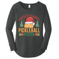 Christmas Pickleball Santa Favorite Pickleball Player Women's Perfect Tri Tunic Long Sleeve Shirt