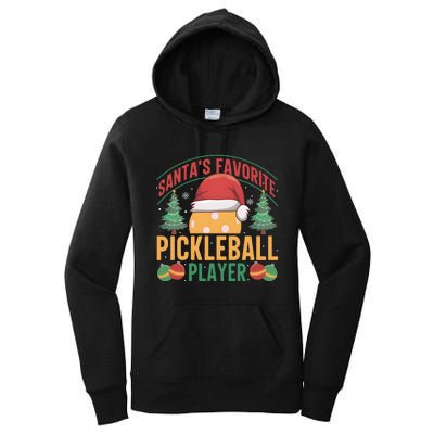 Christmas Pickleball Santa Favorite Pickleball Player Women's Pullover Hoodie