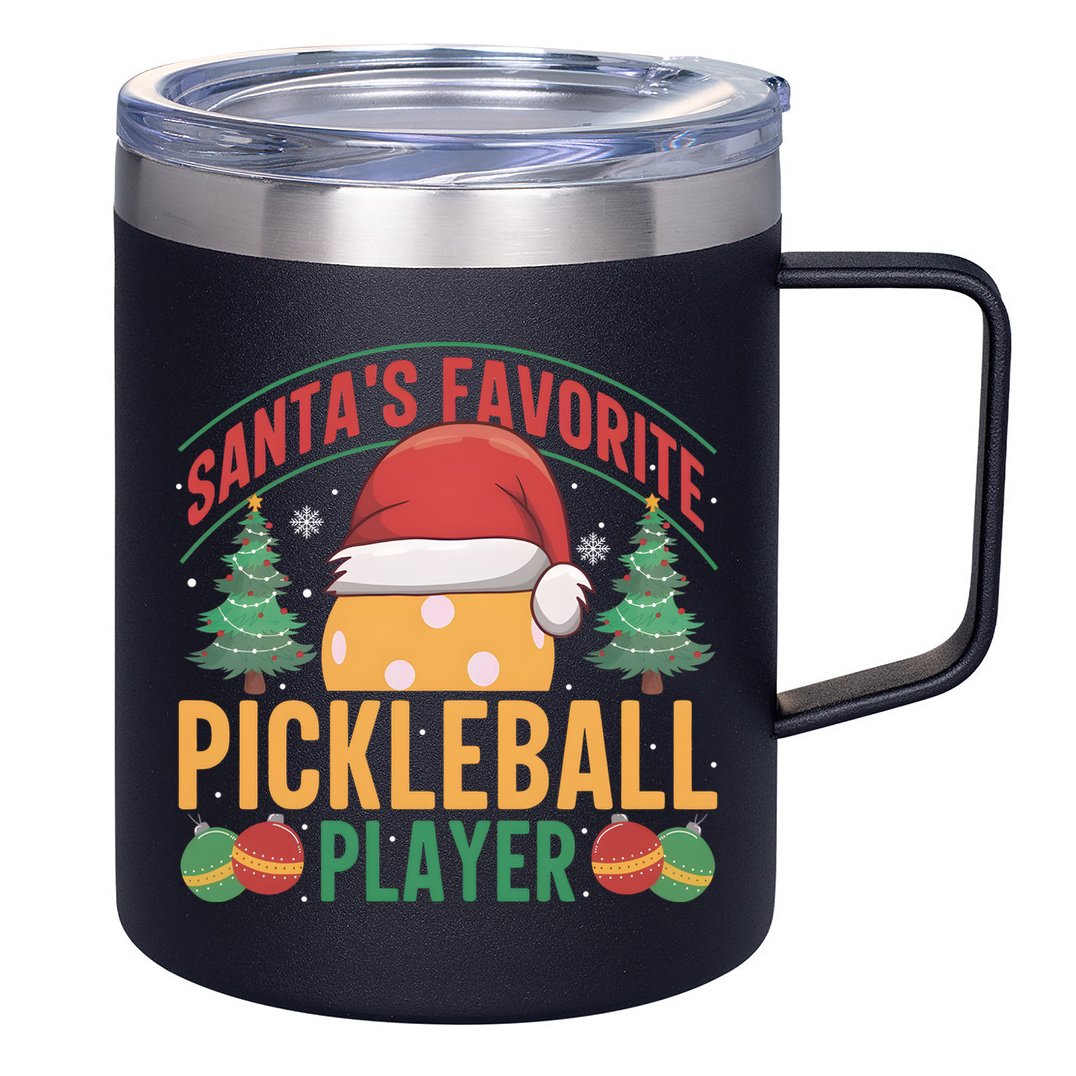 Christmas Pickleball Santa Favorite Pickleball Player 12oz Stainless Steel Coffee Mug
