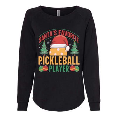 Christmas Pickleball Santa Favorite Pickleball Player Womens California Wash Sweatshirt