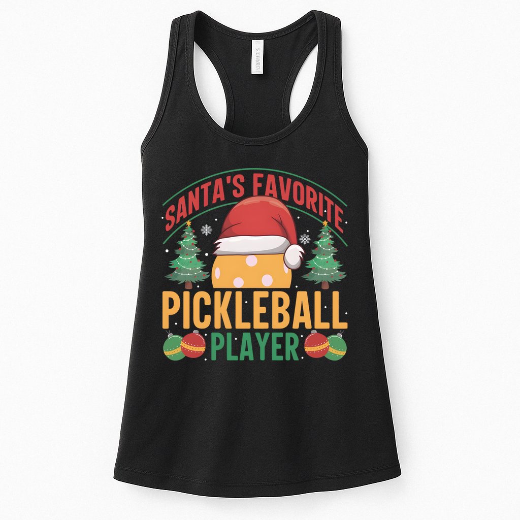 Christmas Pickleball Santa Favorite Pickleball Player Womens Tank Top