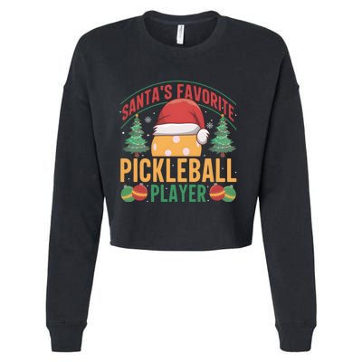 Christmas Pickleball Santa Favorite Pickleball Player Cropped Pullover Crew