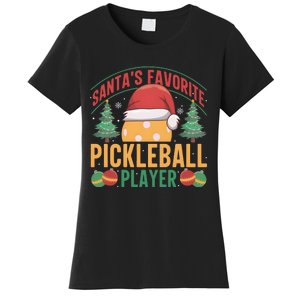 Christmas Pickleball Santa Favorite Pickleball Player Women's T-Shirt