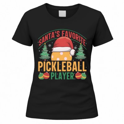 Christmas Pickleball Santa Favorite Pickleball Player Women's T-Shirt