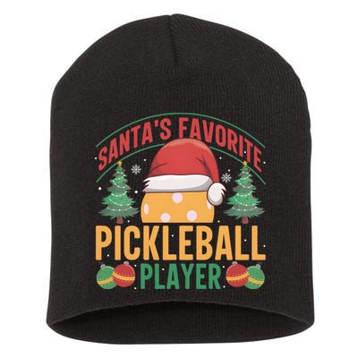 Christmas Pickleball Santa Favorite Pickleball Player Short Acrylic Beanie