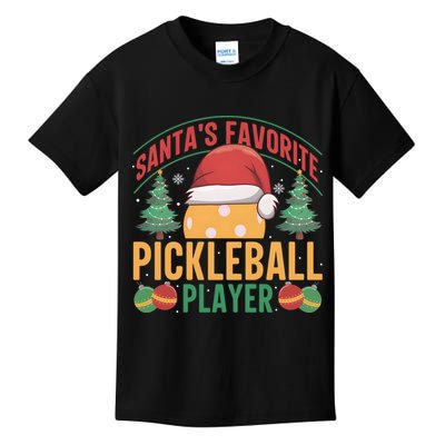 Christmas Pickleball Santa Favorite Pickleball Player Kids T-Shirt