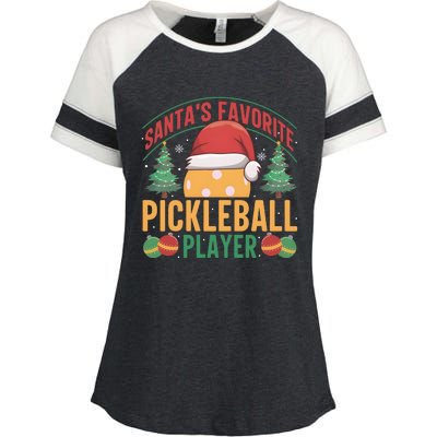 Christmas Pickleball Santa Favorite Pickleball Player Enza Ladies Jersey Colorblock Tee