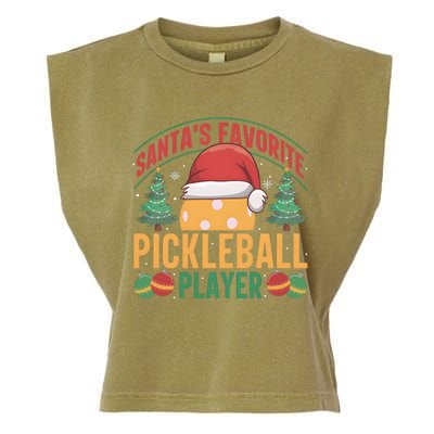 Christmas Pickleball Santa Favorite Pickleball Player Garment-Dyed Women's Muscle Tee