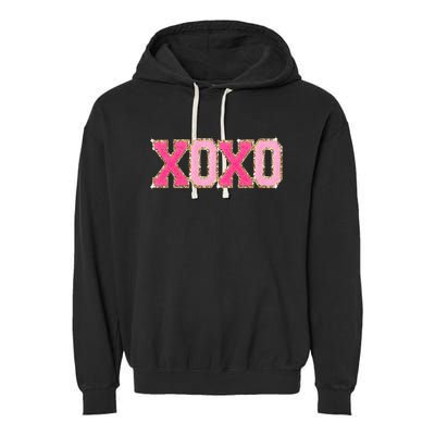 Chenille Patch S.Parkling Xoxo Valentine Day Heart Love Gift Garment-Dyed Fleece Hoodie