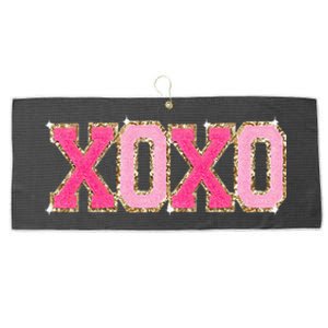 Chenille Patch S.Parkling Xoxo Valentine Day Heart Love Gift Large Microfiber Waffle Golf Towel