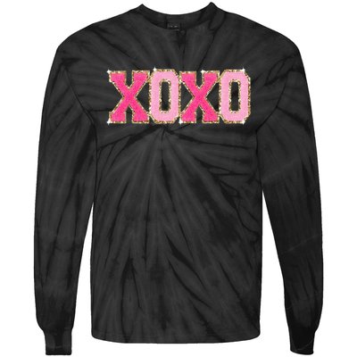 Chenille Patch S.Parkling Xoxo Valentine Day Heart Love Gift Tie-Dye Long Sleeve Shirt