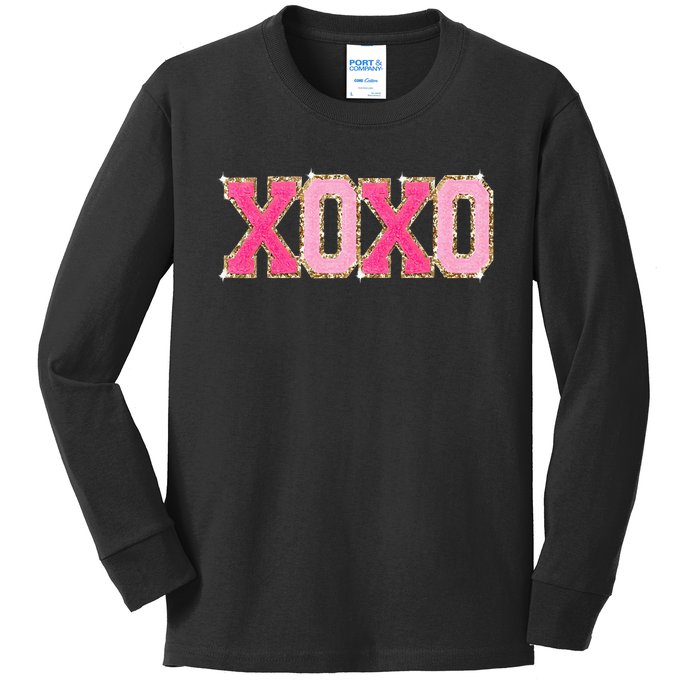 Chenille Patch S.Parkling Xoxo Valentine Day Heart Love Gift Kids Long Sleeve Shirt