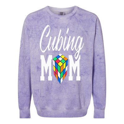 cube puzzle solver cubing mom speed cubing mors Colorblast Crewneck Sweatshirt