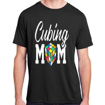 cube puzzle solver cubing mom speed cubing mors Adult ChromaSoft Performance T-Shirt