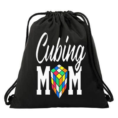 cube puzzle solver cubing mom speed cubing mors Drawstring Bag