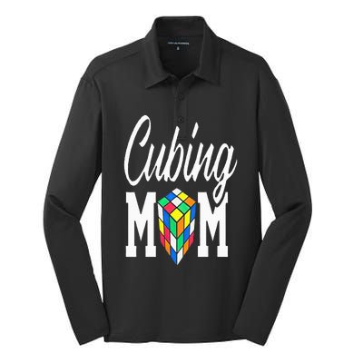 cube puzzle solver cubing mom speed cubing mors Silk Touch Performance Long Sleeve Polo