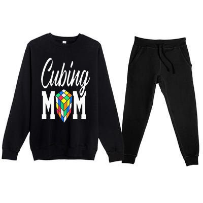 cube puzzle solver cubing mom speed cubing mors Premium Crewneck Sweatsuit Set