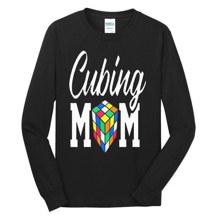 cube puzzle solver cubing mom speed cubing mors Tall Long Sleeve T-Shirt