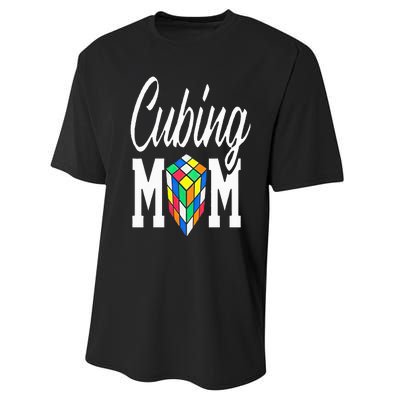 cube puzzle solver cubing mom speed cubing mors Performance Sprint T-Shirt