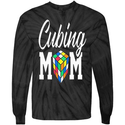 cube puzzle solver cubing mom speed cubing mors Tie-Dye Long Sleeve Shirt