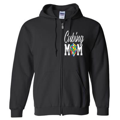 cube puzzle solver cubing mom speed cubing mors Full Zip Hoodie