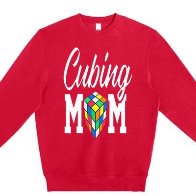 cube puzzle solver cubing mom speed cubing mors Premium Crewneck Sweatshirt