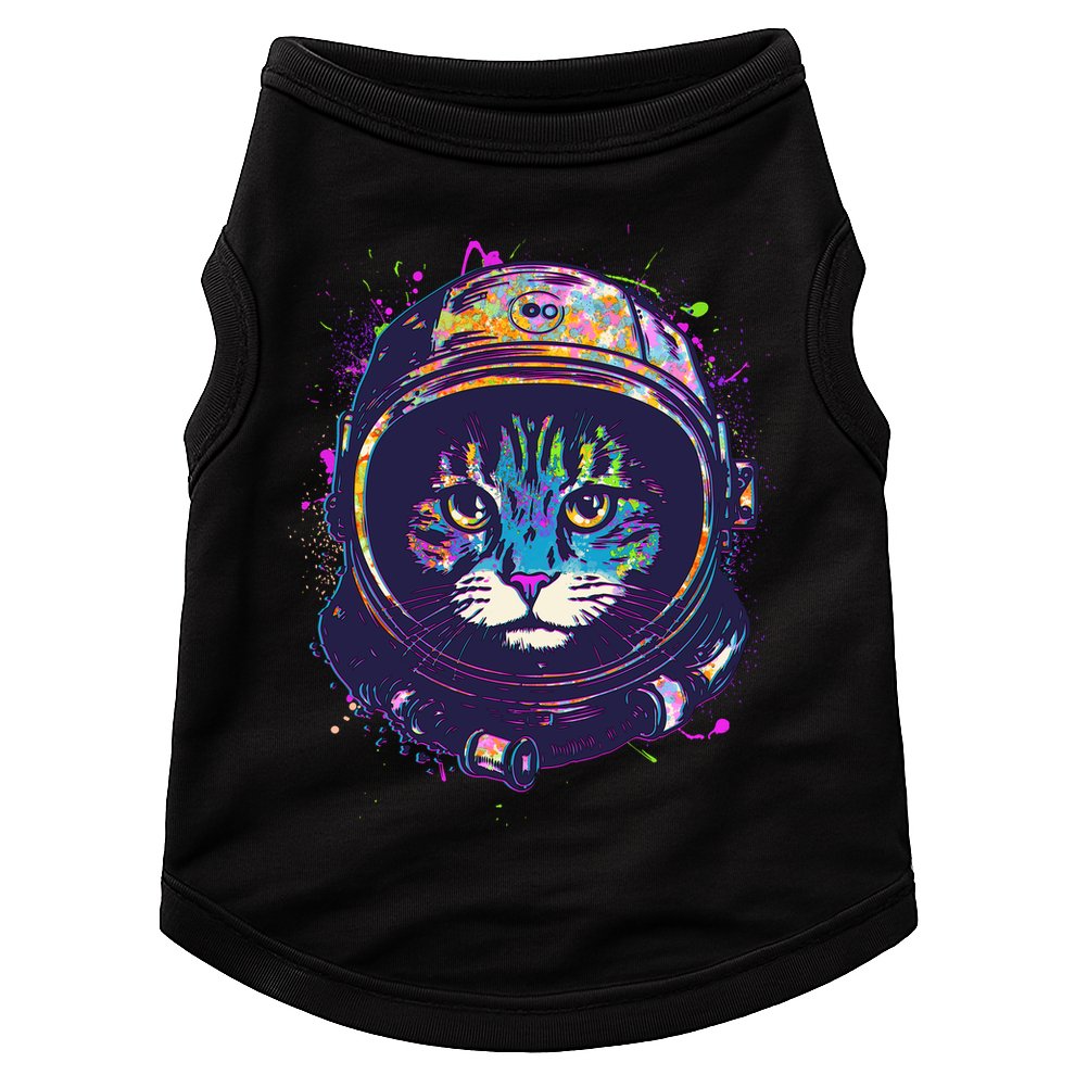 Colorful Paint Splat Astronaut Cat Doggie Tank