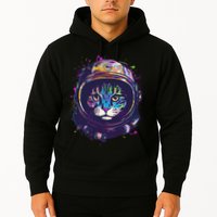 Colorful Paint Splat Astronaut Cat Hoodie