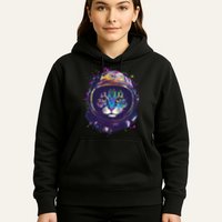 Colorful Paint Splat Astronaut Cat Hoodie