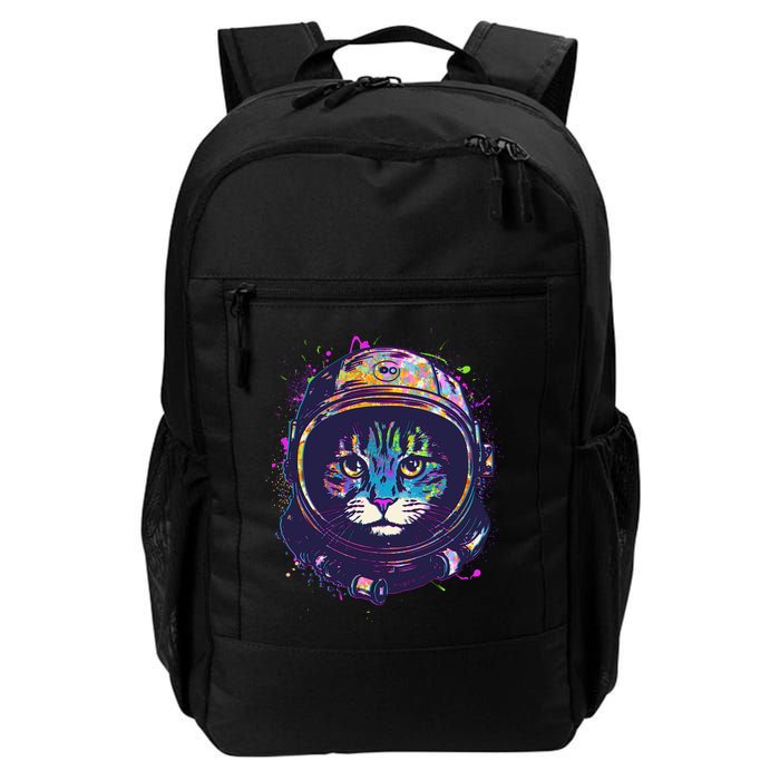 Colorful Paint Splat Astronaut Cat Daily Commute Backpack