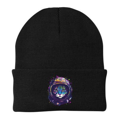 Colorful Paint Splat Astronaut Cat Beanie