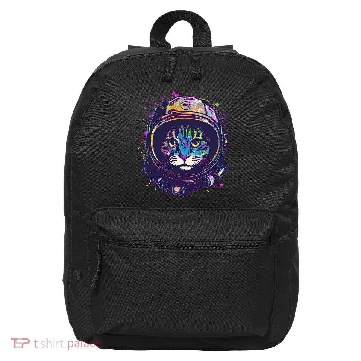 Colorful Paint Splat Astronaut Cat 16 in Basic Backpack