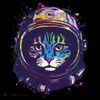 Colorful Paint Splat Astronaut Cat 16 in Basic Backpack