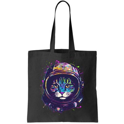 Colorful Paint Splat Astronaut Cat Bag