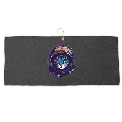 Colorful Paint Splat Astronaut Cat Large Microfiber Waffle Golf Towel