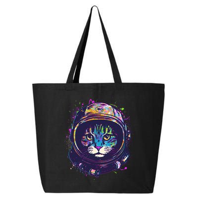 Colorful Paint Splat Astronaut Cat 25L Jumbo Tote