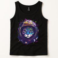 Colorful Paint Splat Astronaut Cat Tank Top