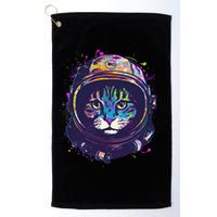 Colorful Paint Splat Astronaut Cat Golf Towel