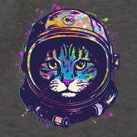 Colorful Paint Splat Astronaut Cat Vector Backpack