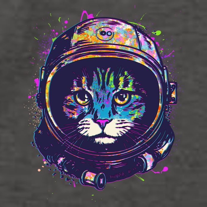 Colorful Paint Splat Astronaut Cat Vector Backpack