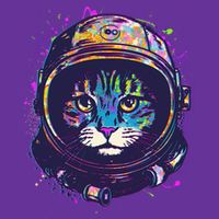 Colorful Paint Splat Astronaut Cat Sweatshirt