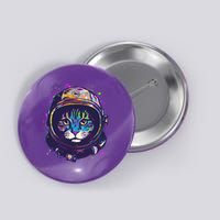 Colorful Paint Splat Astronaut Cat Button