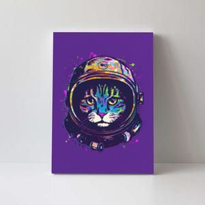 Colorful Paint Splat Astronaut Cat Canvas